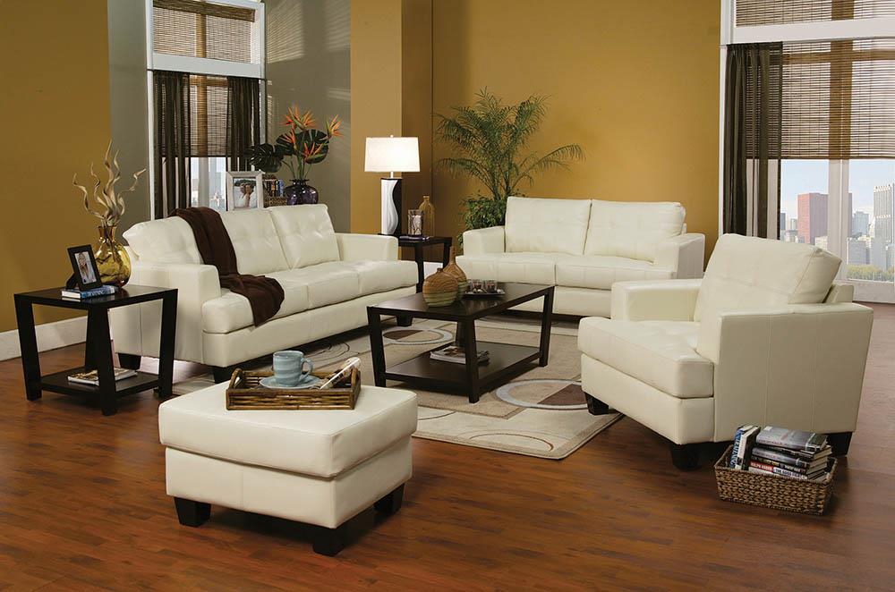 Samuel Transitional Cream Loveseat image