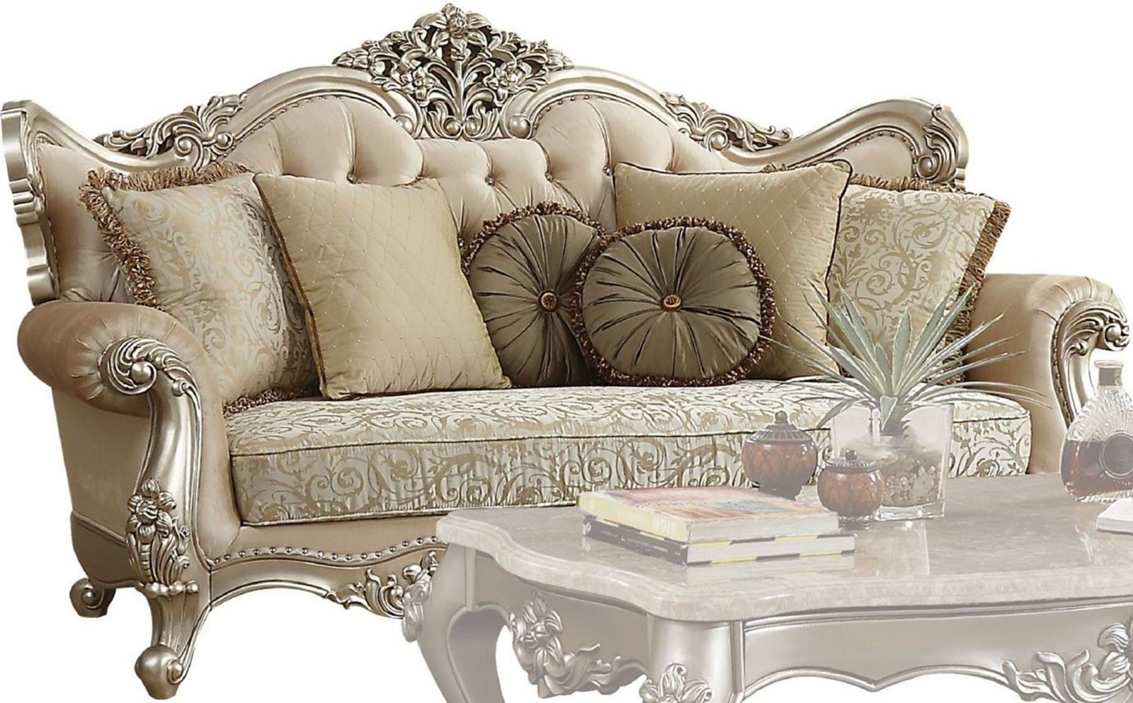 Acme Furniture Bently Sofa with 7 Pillows in Champagne 50660 image