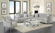 Avonlea Traditional Grey and Chrome Sofa image