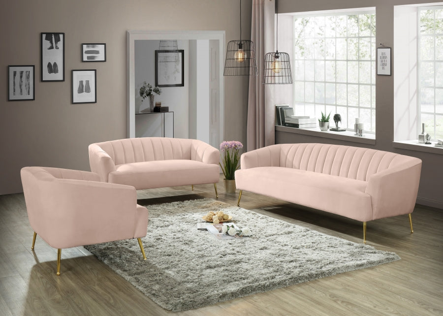 Tori Collection Pink Living Room Set