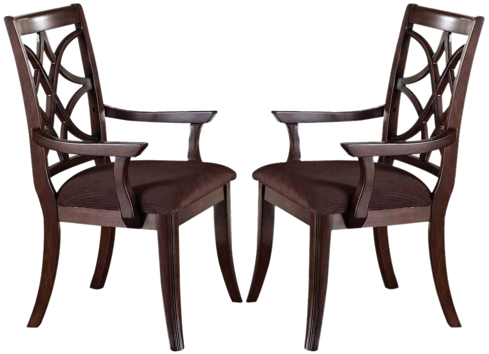 Acme Keenan Dining Arm Chairs (Set of 2) in Dark Walnut 60258 image