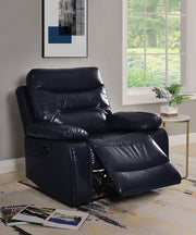 Aashi Navy Leather-Gel Match Recliner (Motion) image