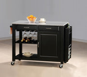 G5870 Black Kitchen Cart With Granite Top image