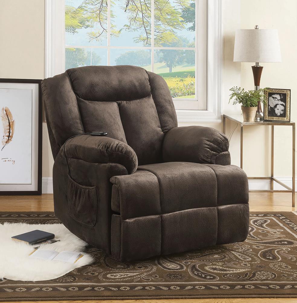 G600173 Casual Chocolate Velvet Power Lift Recliner image