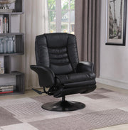 G600229 Casual Black Faux Leather Swivel Recliner image