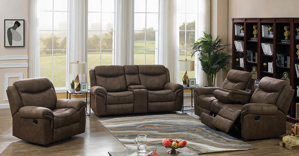 Sawyer Transitional Light Brown Three-Piece Living Room Set image