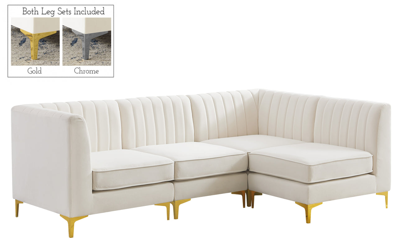 Alina Cream Velvet Modular Sectional image