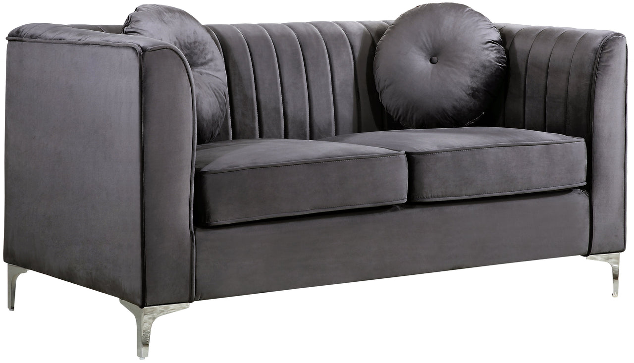 Isabelle Grey Velvet Loveseat image