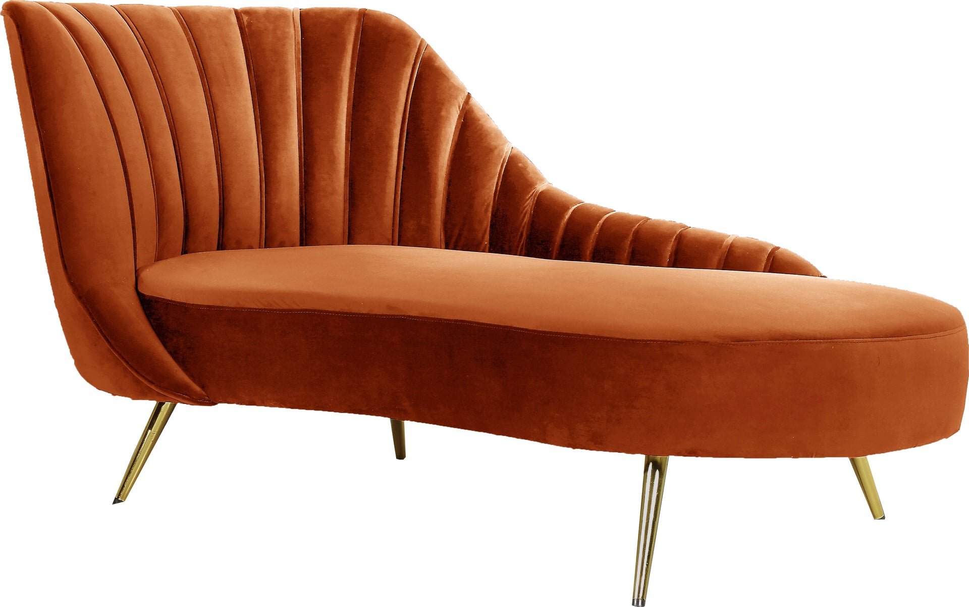 Margo Cognac Velvet Chaise image