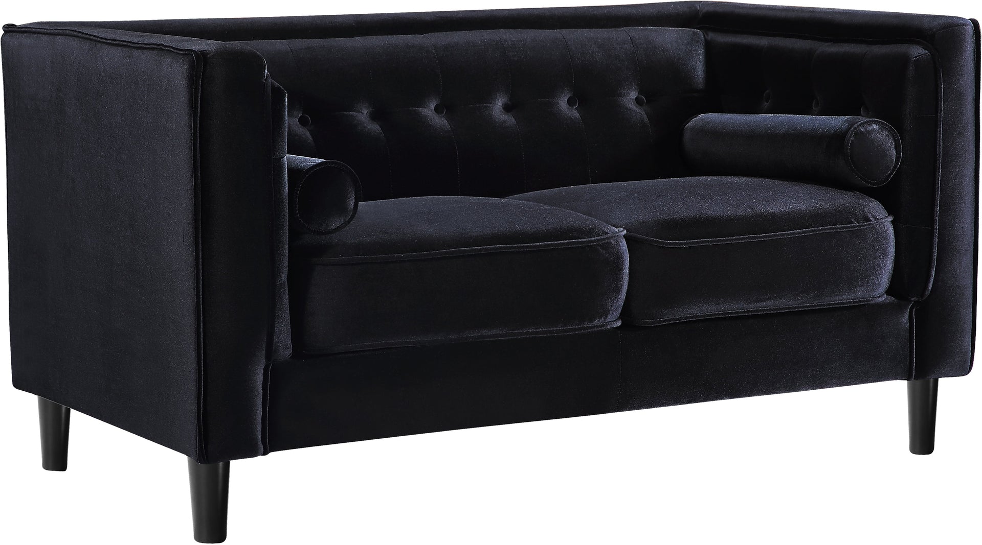 Taylor Black Velvet Loveseat image