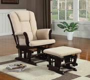 G650011 Traditional Beige Rocking Glider with Matching Ottoman image