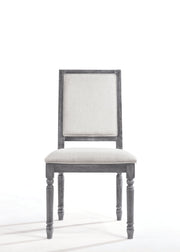 Leventis Cream Linen & Weathered Gray Side Chair image