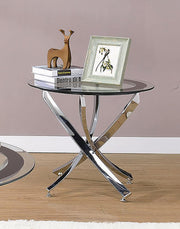 Glass Top Chrome End Table image