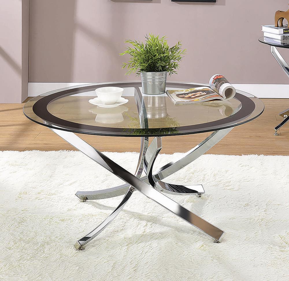 Glass Top Chrome Coffee Table image