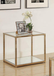 Calantha Modern Chocolate Chrome End Table image