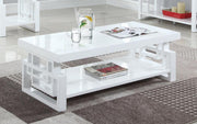 Transitional Glossy White Coffee Table image