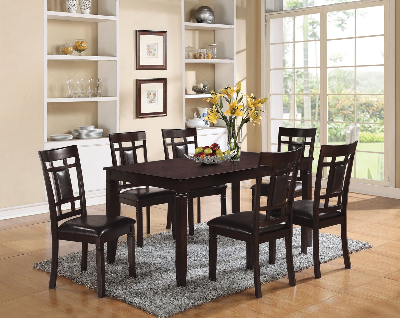 Sonata Espresso & Espresso PU Dining Set (7Pc Pk) image