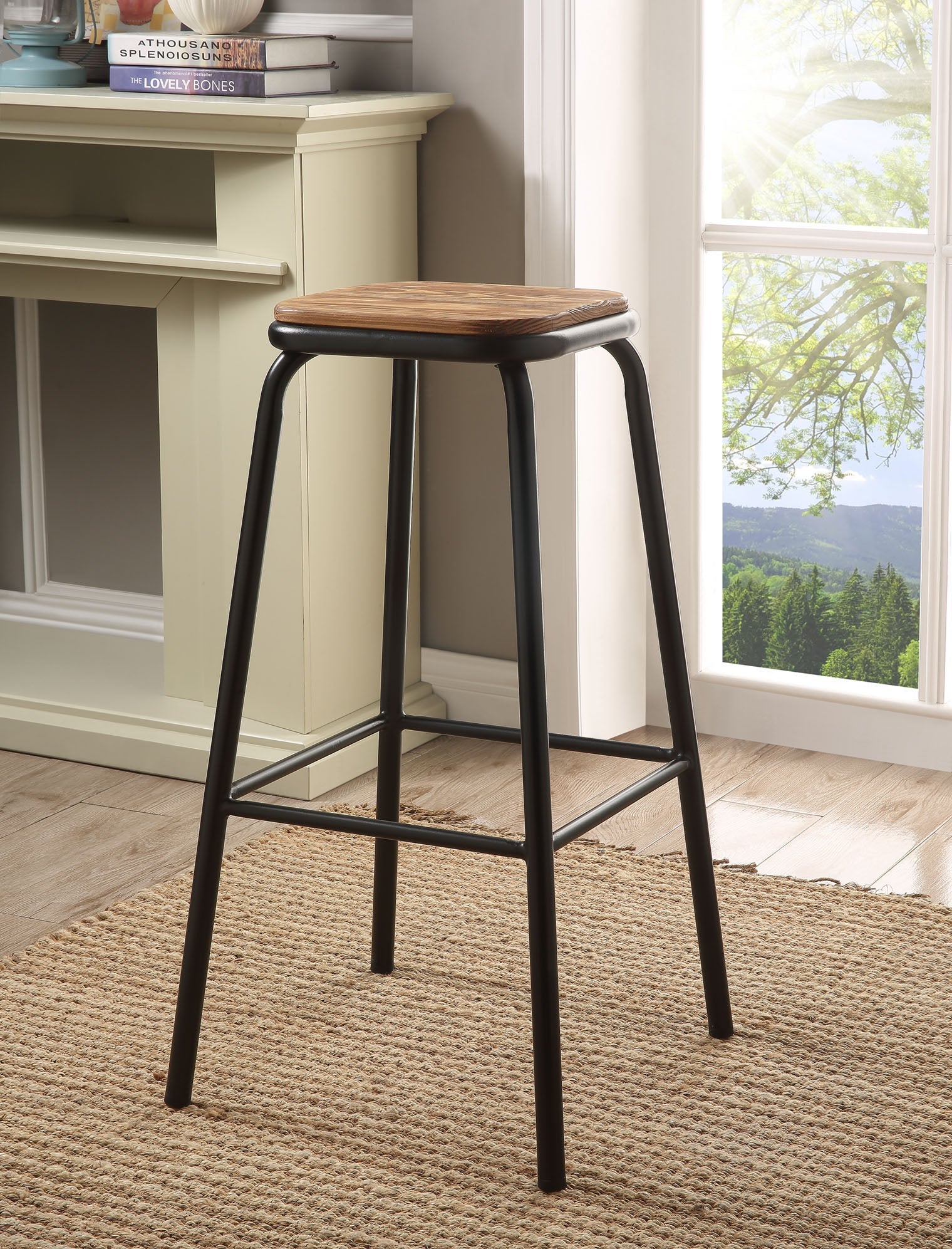 Scarus Natural & Black Bar Stool image