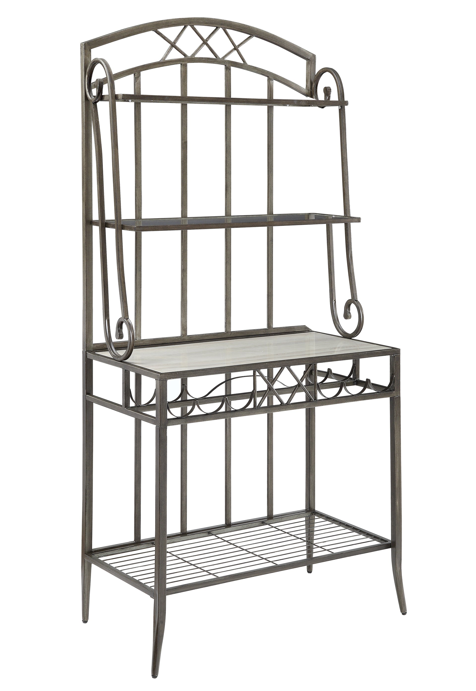 Aldric Faux Marble & Antique Baker's Rack image