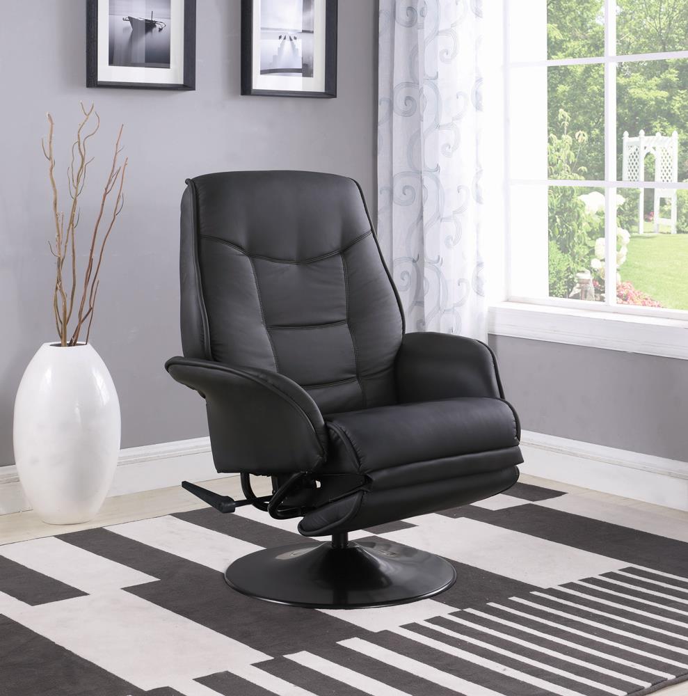 Berri Contemporary Black Swivel Recliner image