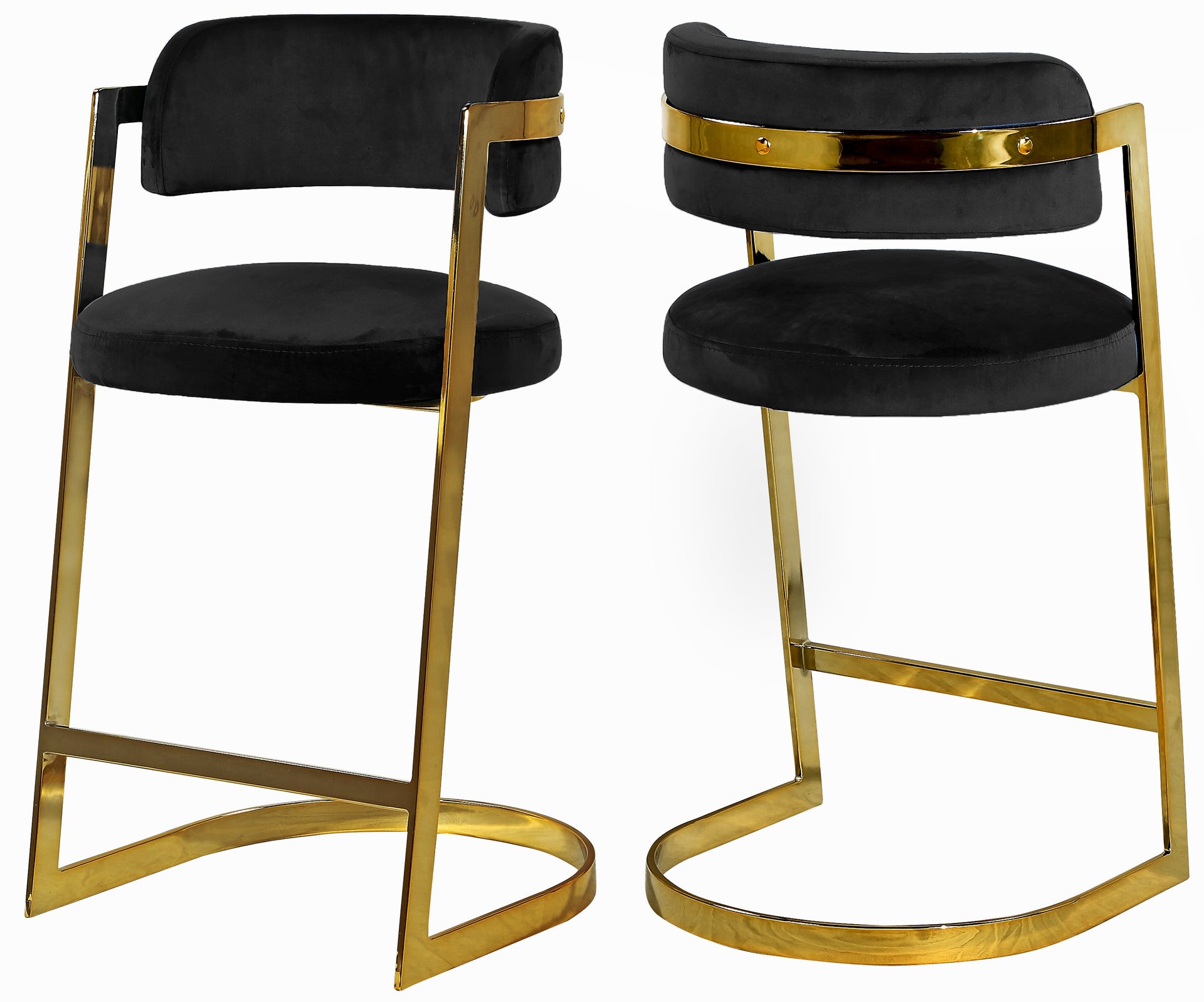 Stephanie Black Velvet Stool image