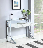 G802141 Contemporary Glossy White Writing Desk image