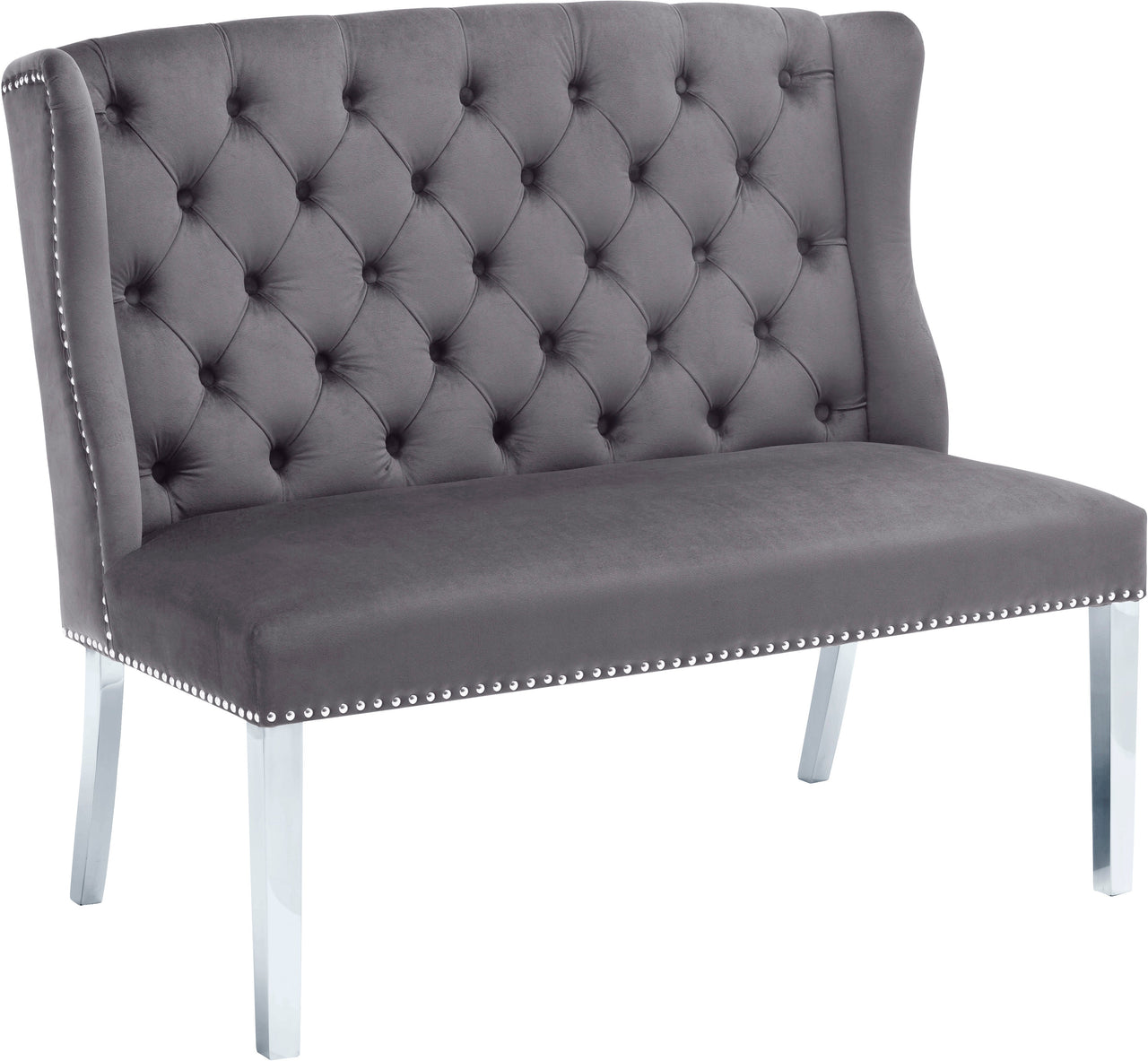 Suri Grey Velvet Settee Bench image