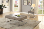 Cecil II Gray Oak & Chrome Coffee Table image