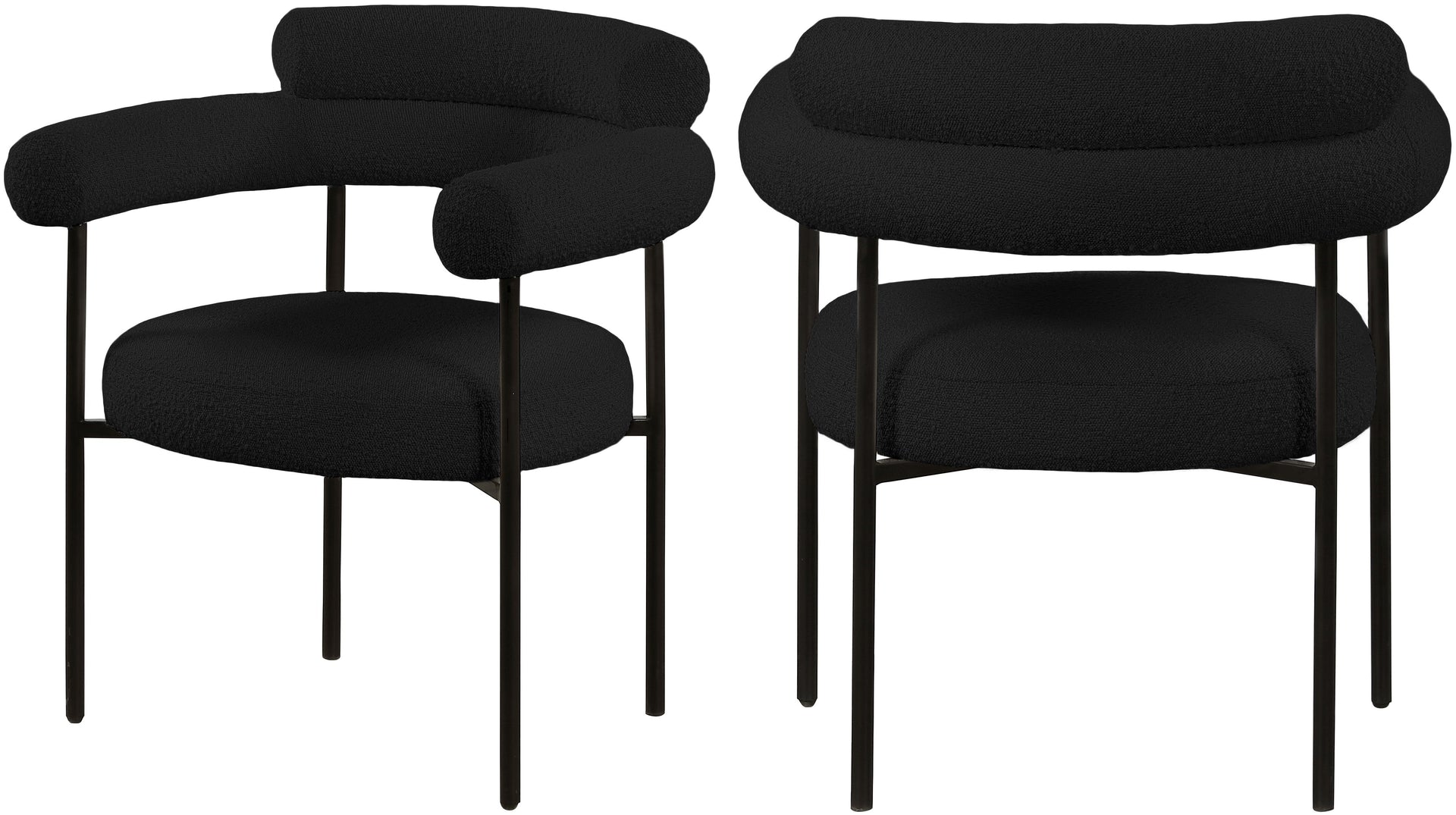 Blake Black Boucle Fabric Dining Chair (2) image