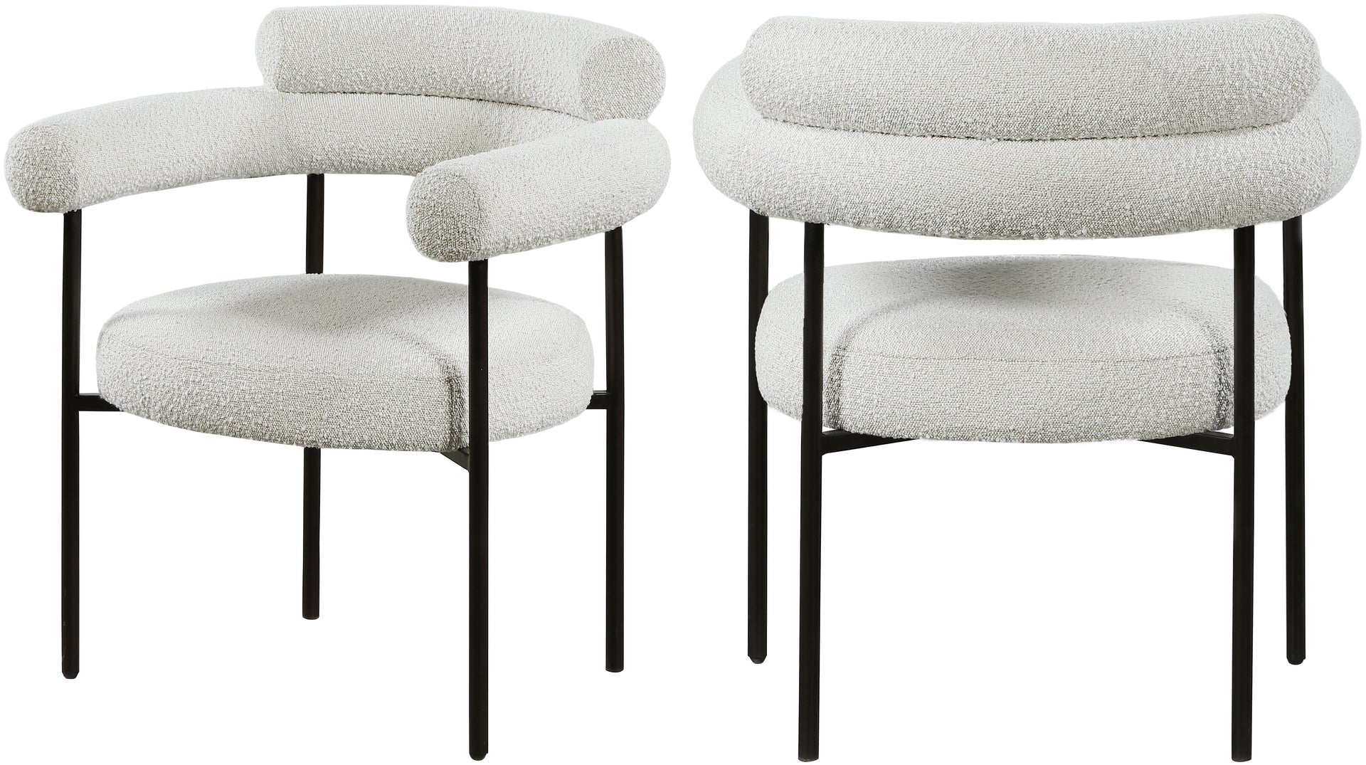 Blake Cream Boucle Fabric Dining Chair (2) image