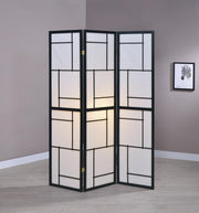 G900102 Contemporary Black Three-Panel Screen image