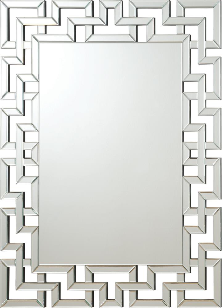 Transitional Frameless Greek Key Mirror image