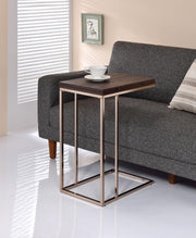 G902932 Contemporary Chocolate Chrome and Chestnut Snack Table image