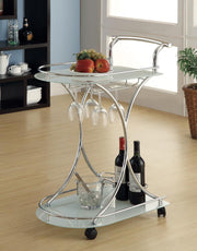 G910002 Contemporary Chrome Serving Cart image