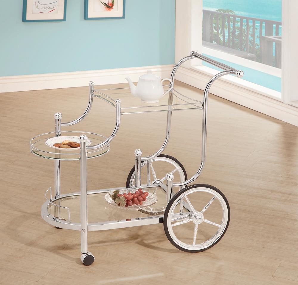 Traditional Chrome Serving Cart image