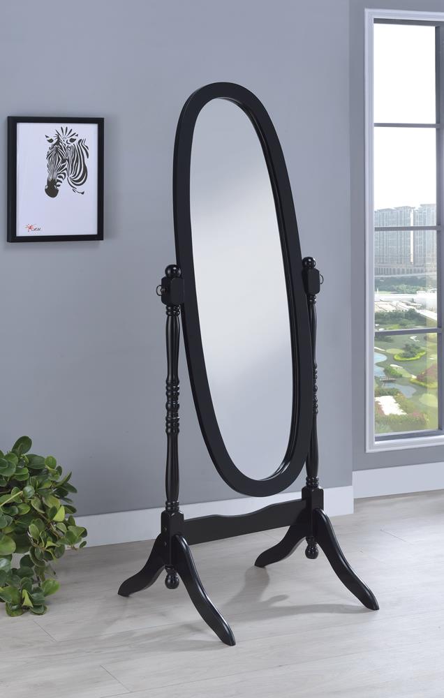 G950803 Transitional Black Cheval Mirror image