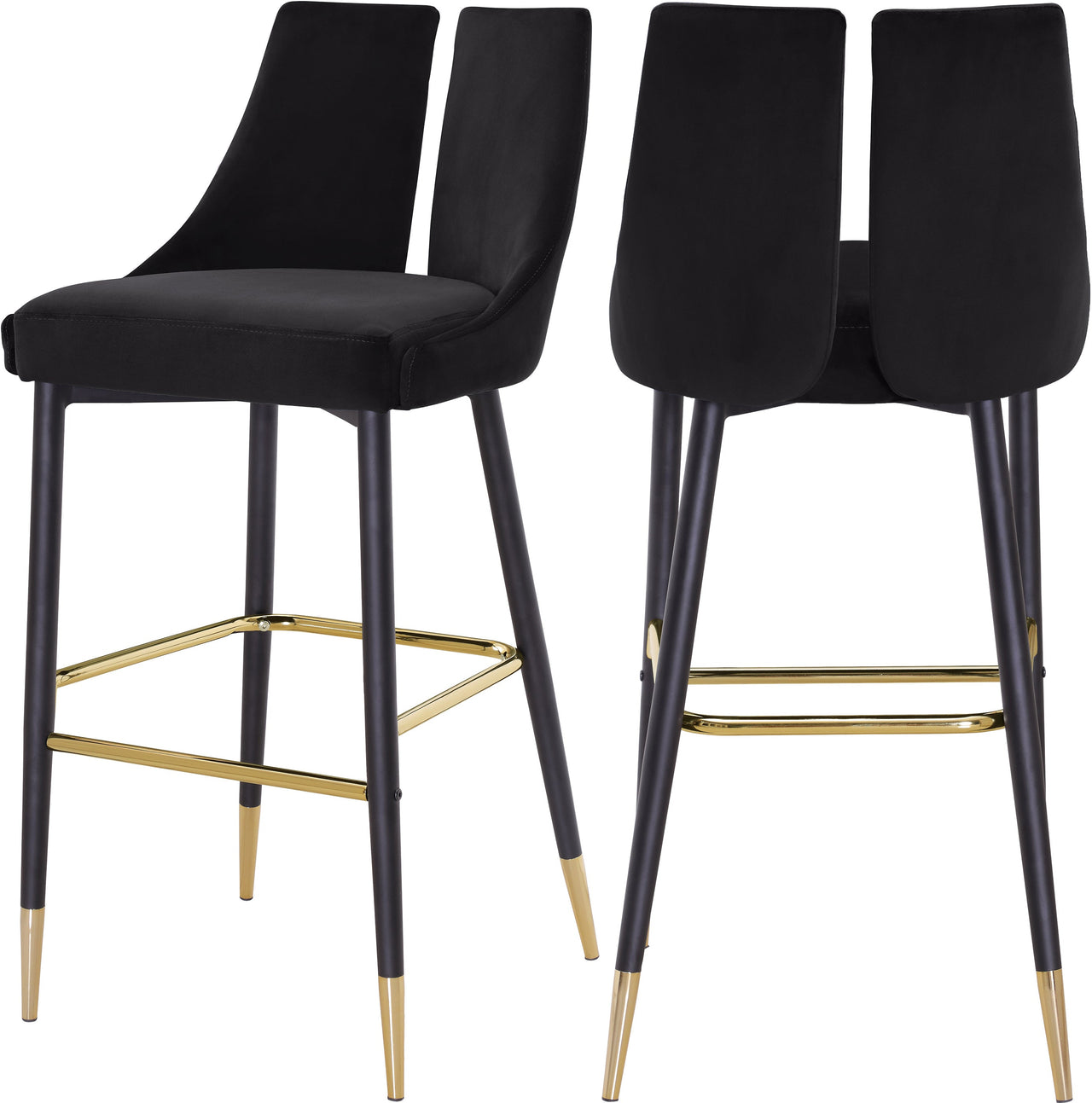 Sleek Black Velvet Stool image