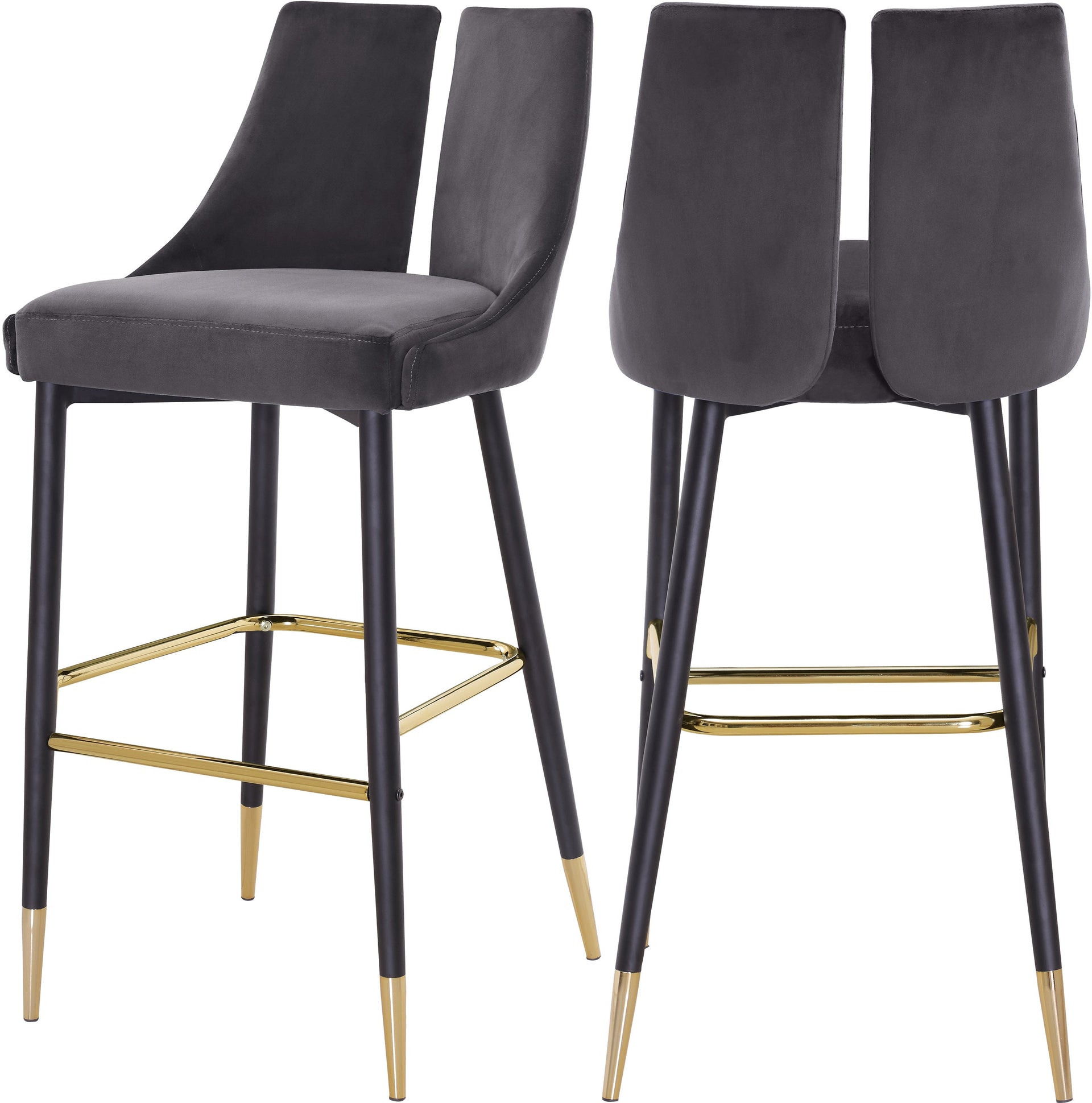 Sleek Grey Velvet Stool image