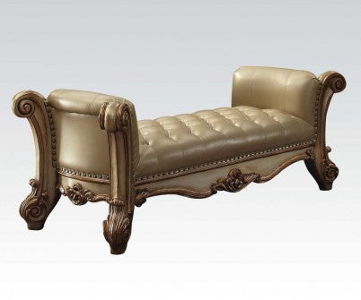 Acme Vendome Upholstered Bench in Gold Patina 96484 image