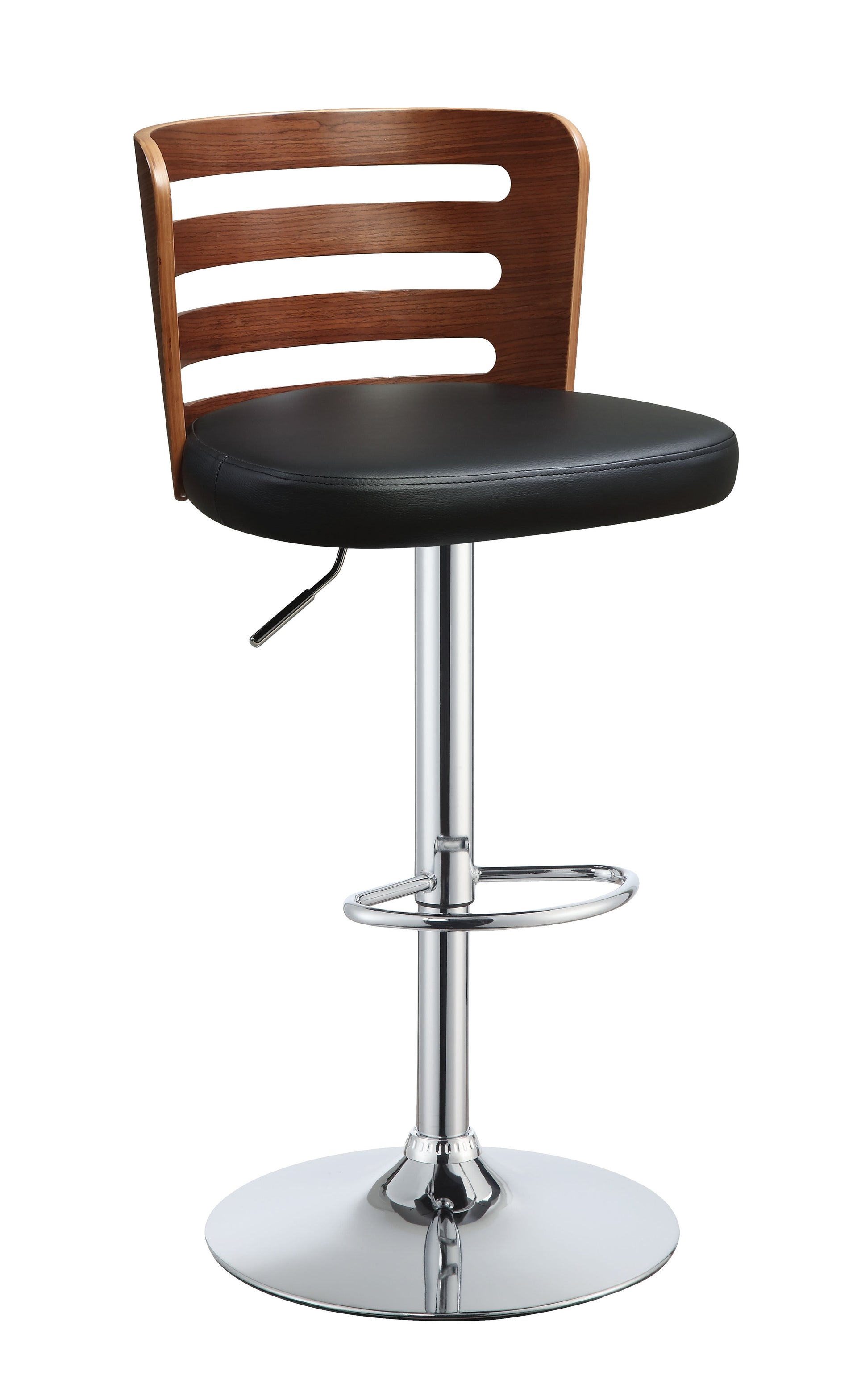 Camila Black PU & Walnut Adjustable Stool (1Pc) image