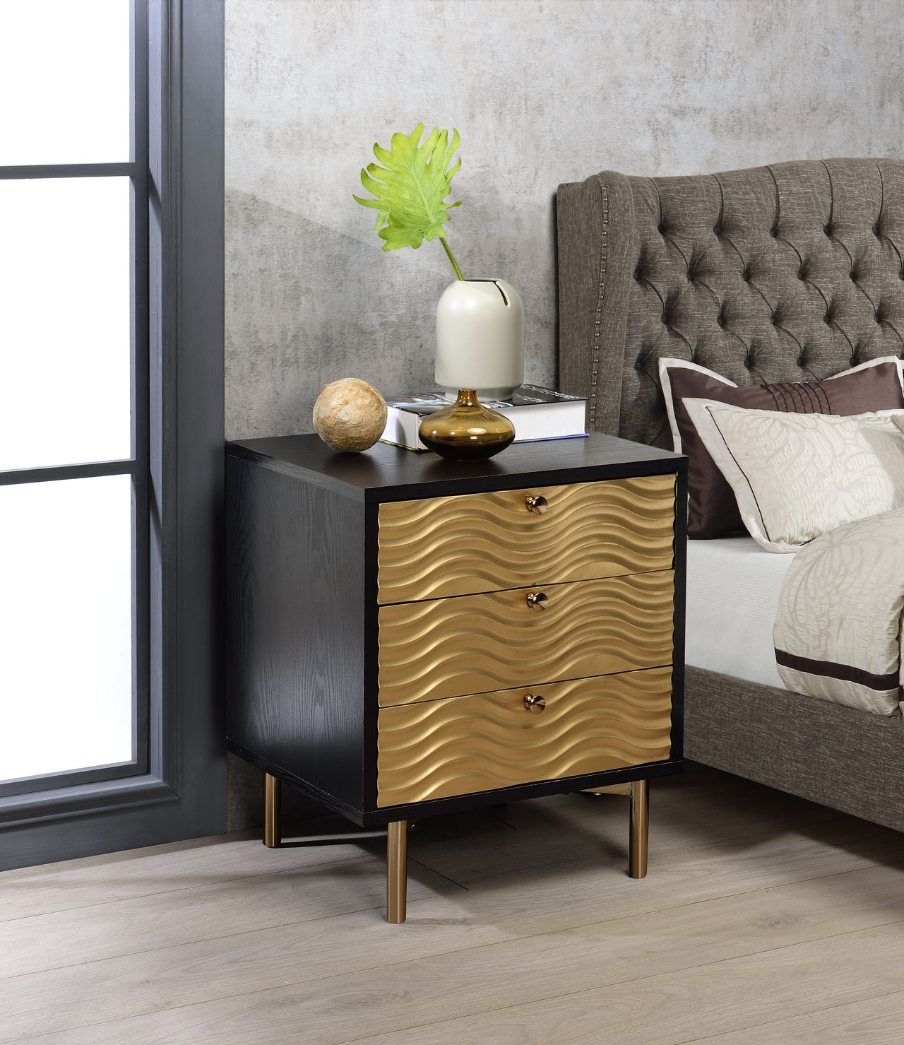 Alston Black & Champagne Accent Table image