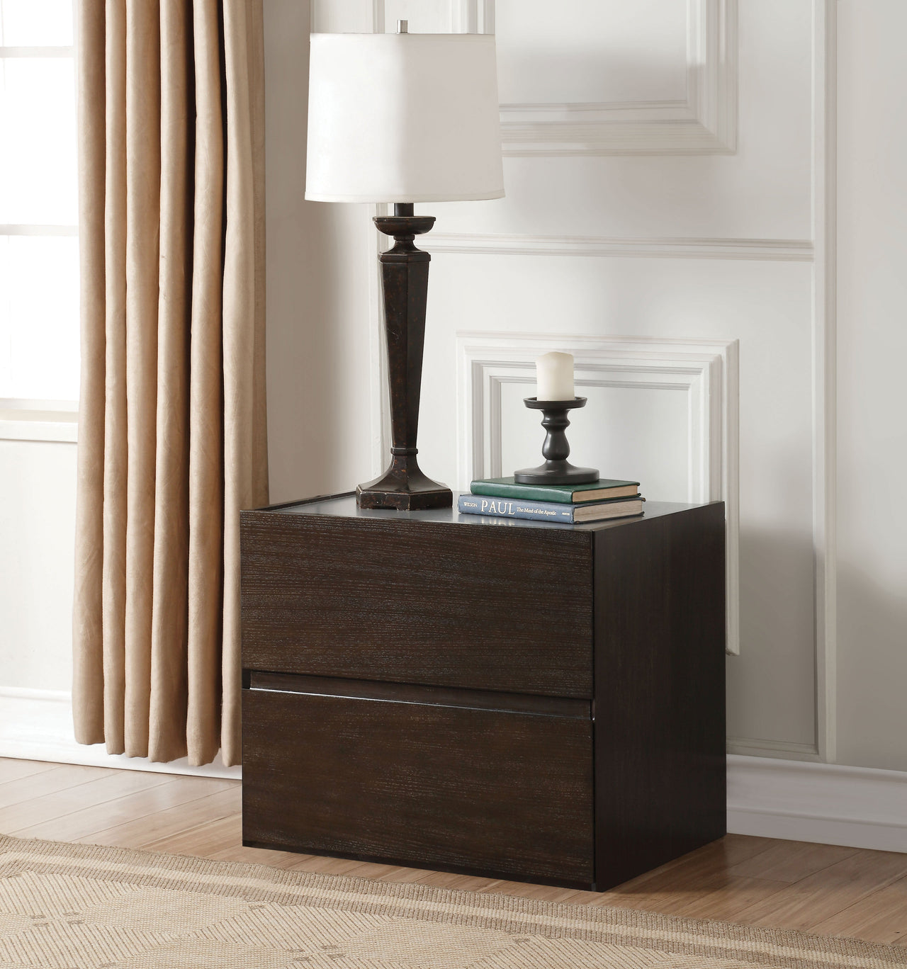 Wellins Dark Gray & Espresso Accent Table image