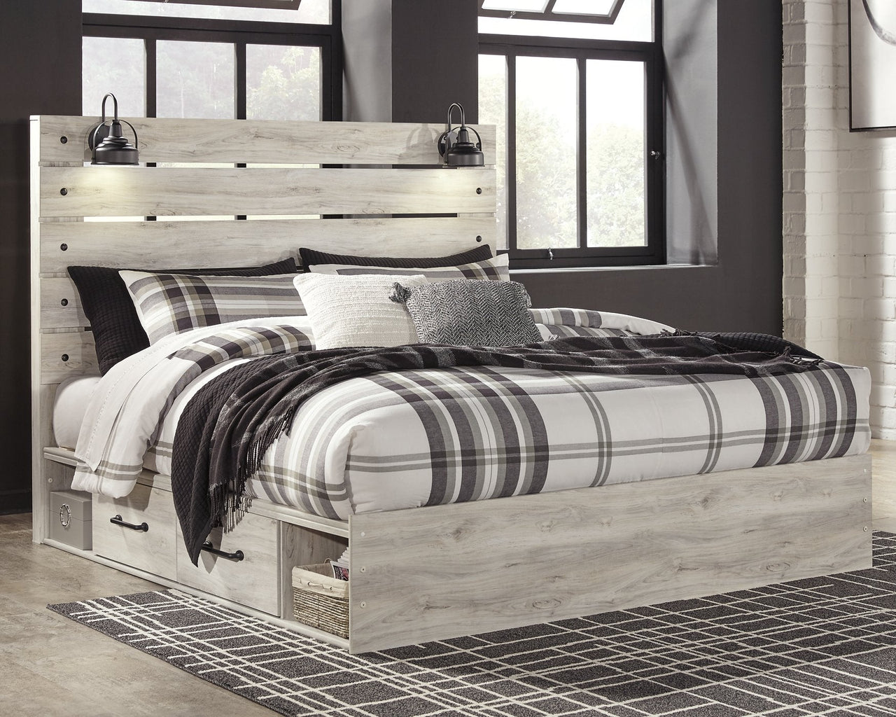 Cambeck King Panel Bed with 2 Storage Drawers image