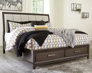 Brueban California King Panel Bed with 2 Storage Drawers image