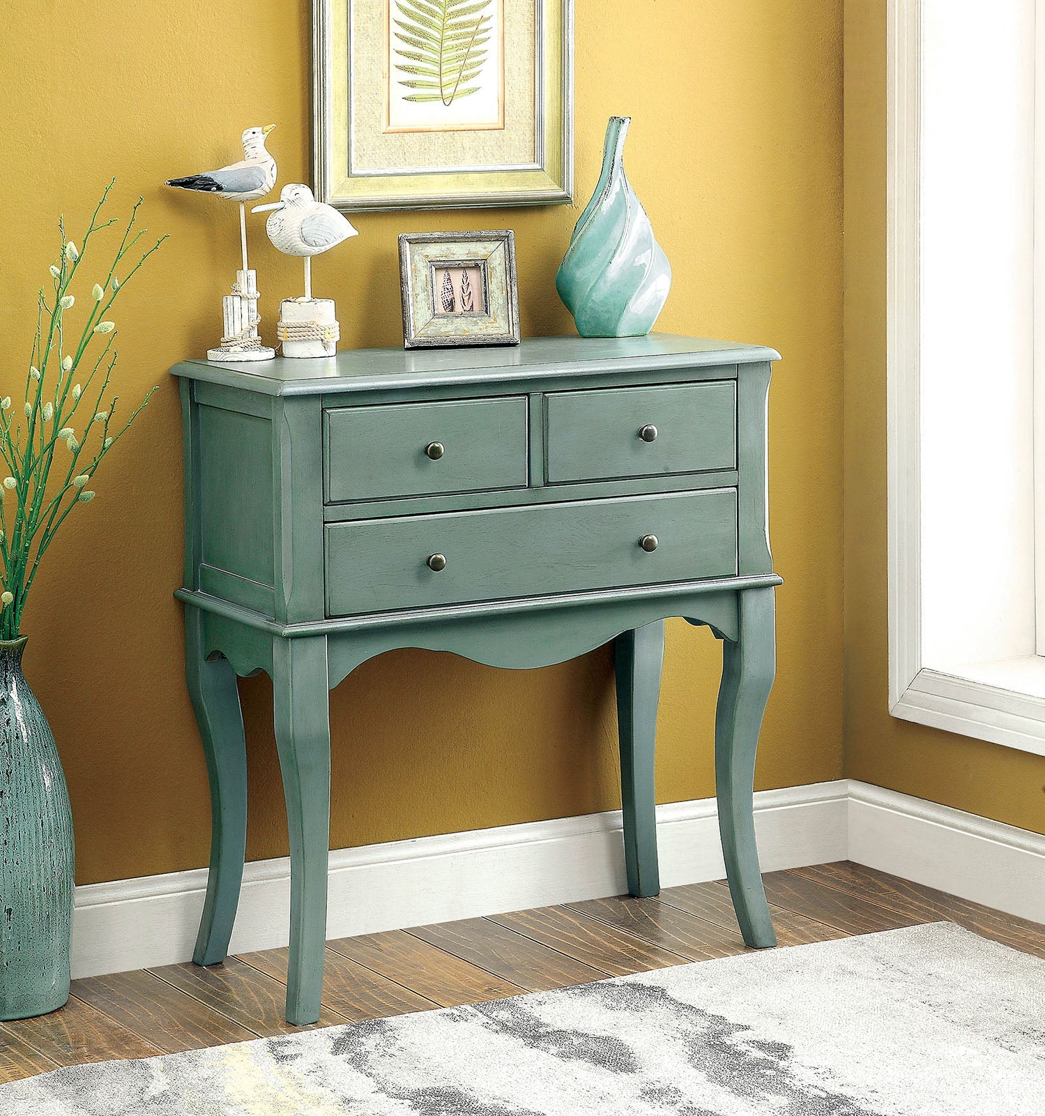 SIAN Antique Teal Hallway Cabinet image