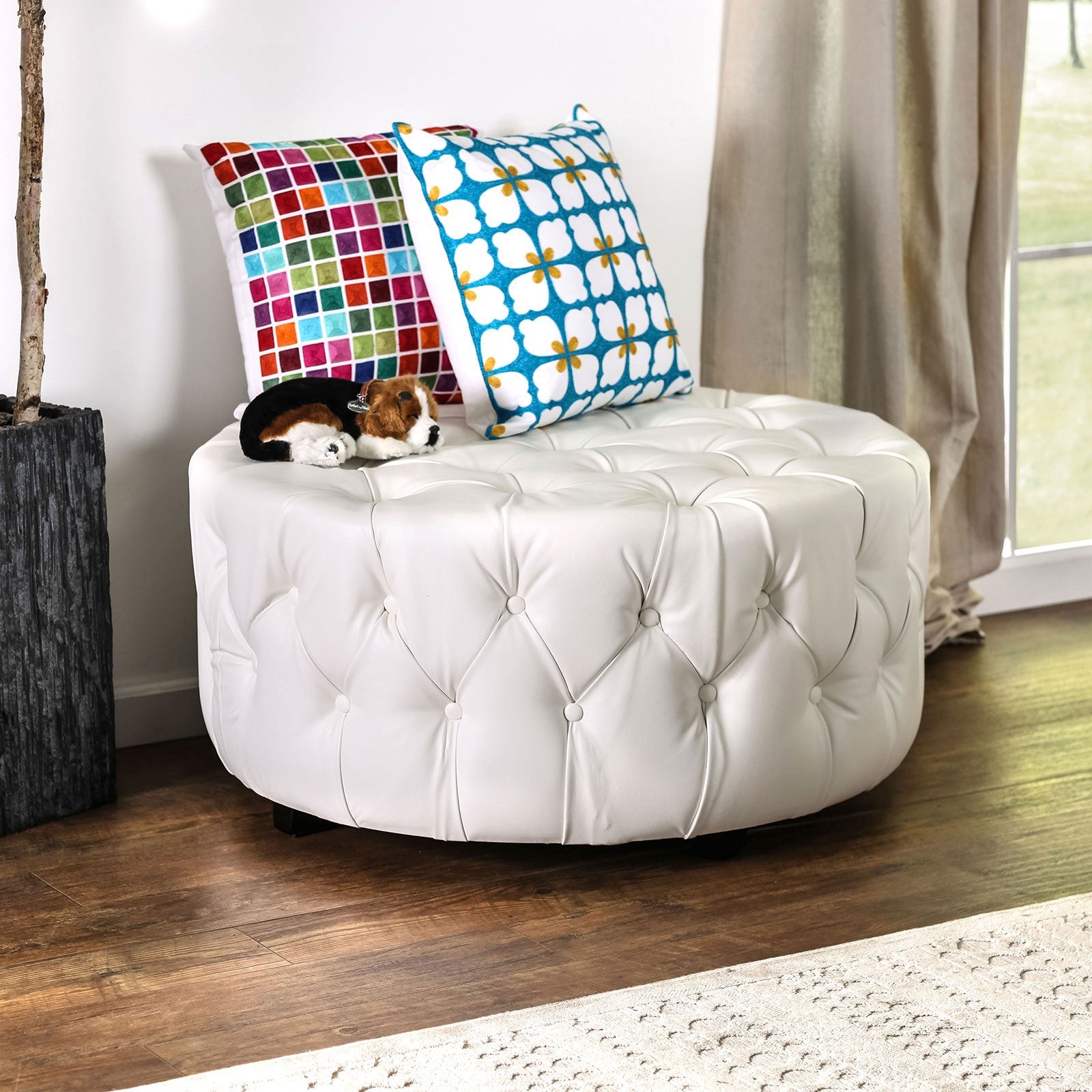 LATOYA White Ottoman image