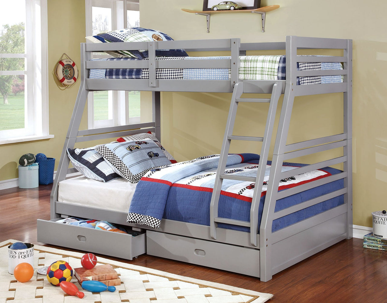 California III Gray Twin/Full Bunk Bed image