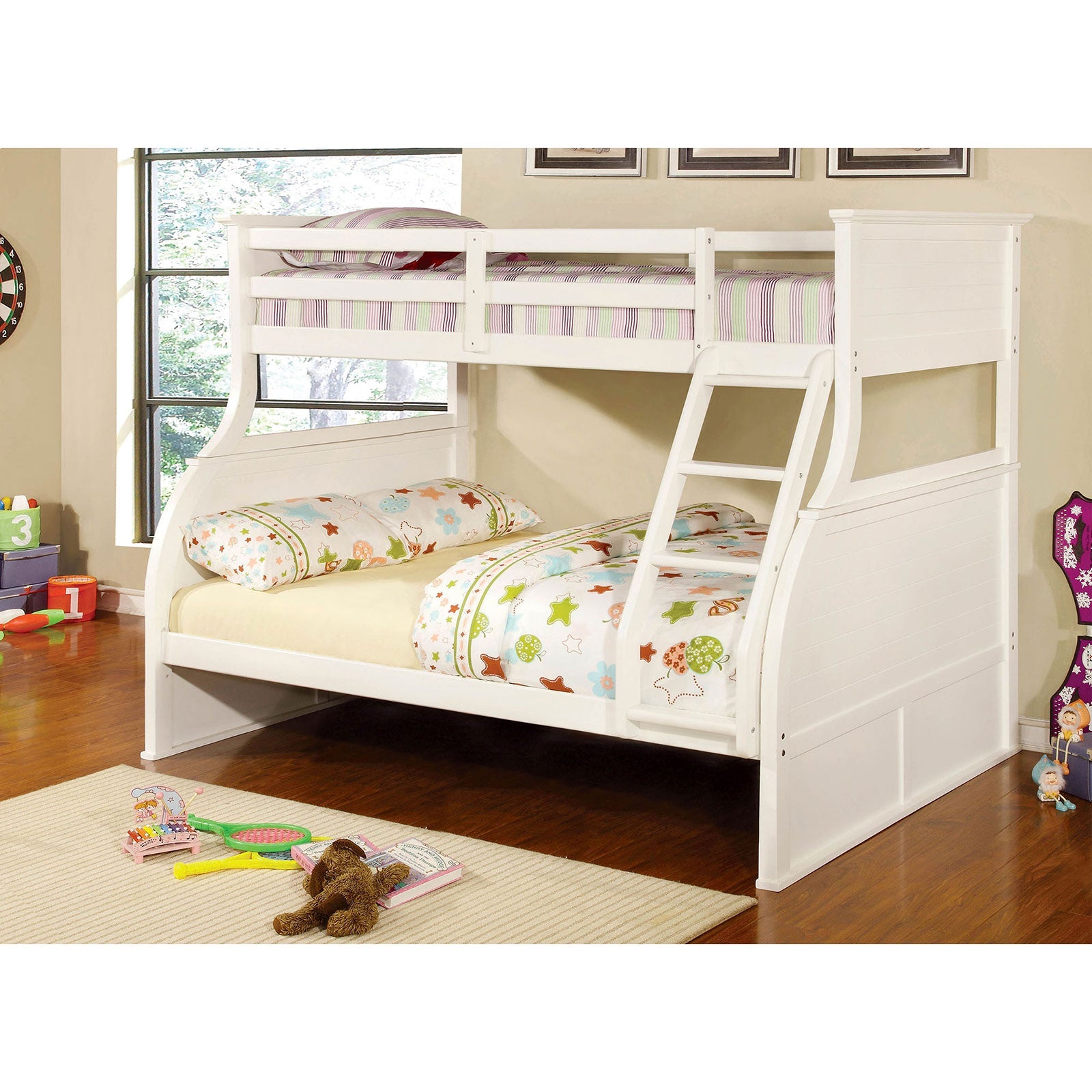 CANOVA White Twin/Full Bunk Bed image