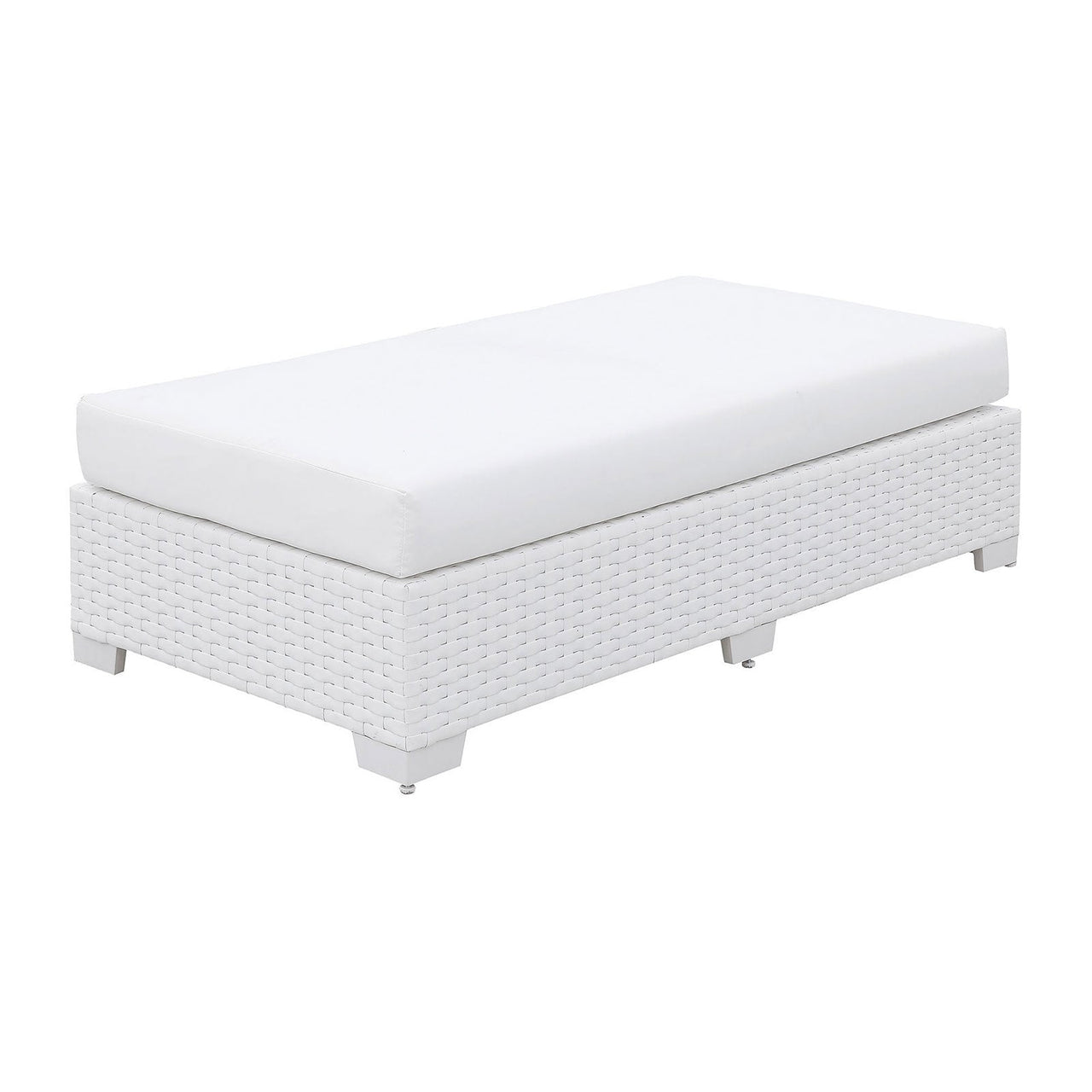 Somani White Wicker/White Cushion Coffee Table image