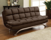 Aristo Dark Brown/Chrome Futon Sofa image